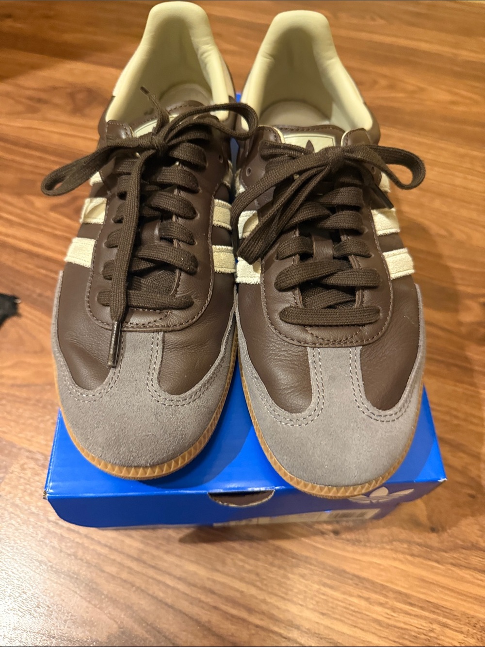 adidas Brown and Cream Retro Trainer Sneakers